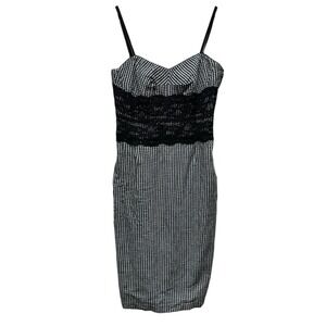 Vtg Guess Dress Sz 5 Mini Black Gingham Check Lace Overlay Whimsigoth Y2K Grunge